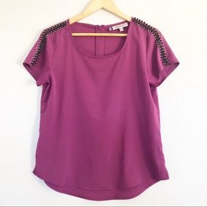 Jennifer Lopez Purple Beaded Top Sz Small